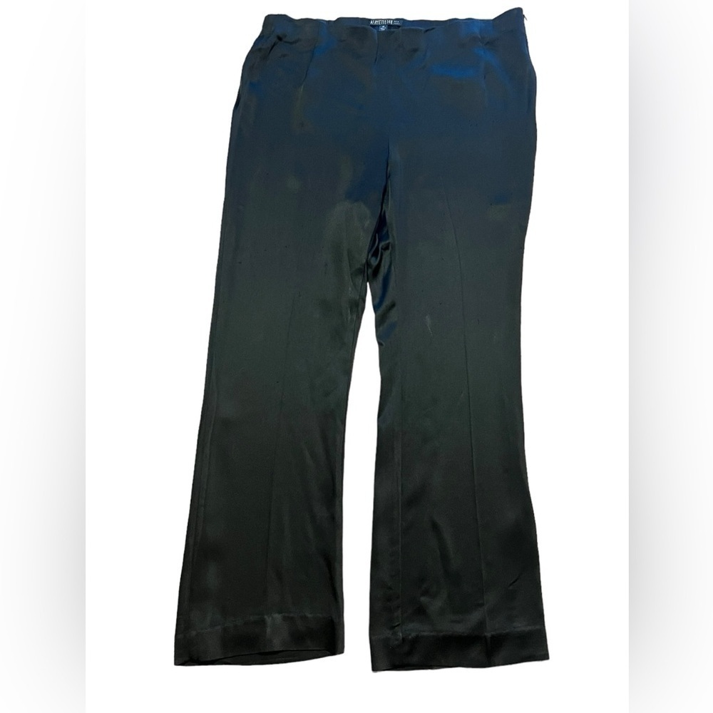 Lafayette 148 New York black satin straight leg dress pants
